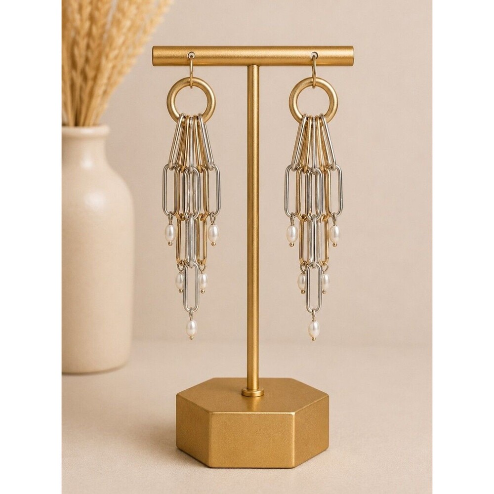 Plunder Design Dangle Post "Paper Clip" Style Earrings - NIP